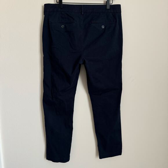 EXPRESS Mens Dark Navy Blue Cotton Blend Trouser Pants 33 x 30 Slim Straight Leg - Picture 8 of 10